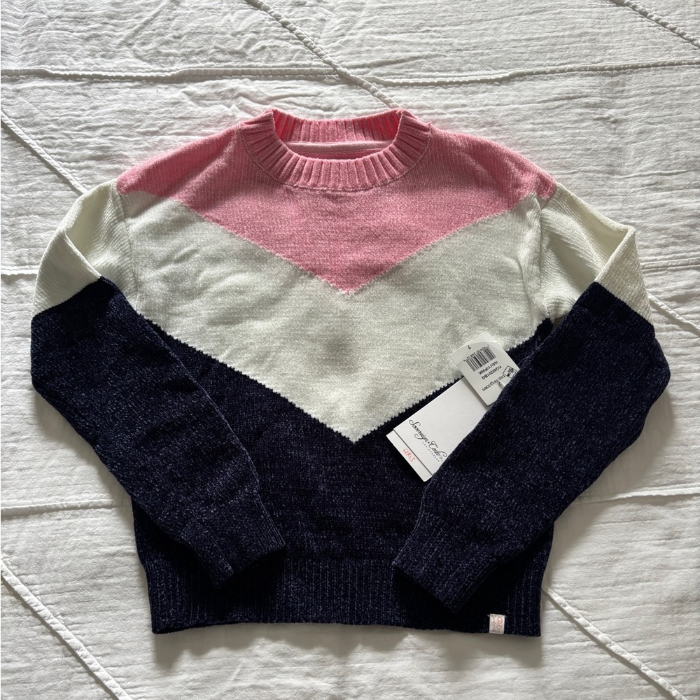 Sovereign Code Girls Colorblock Sweater - Pink, Cream, and Navy NWT!!